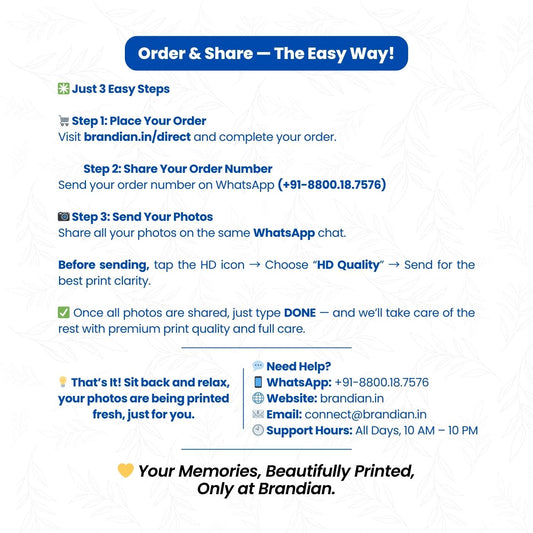 Brandian Customised Mini Photo Print, Size 4 X 3 Inches, White