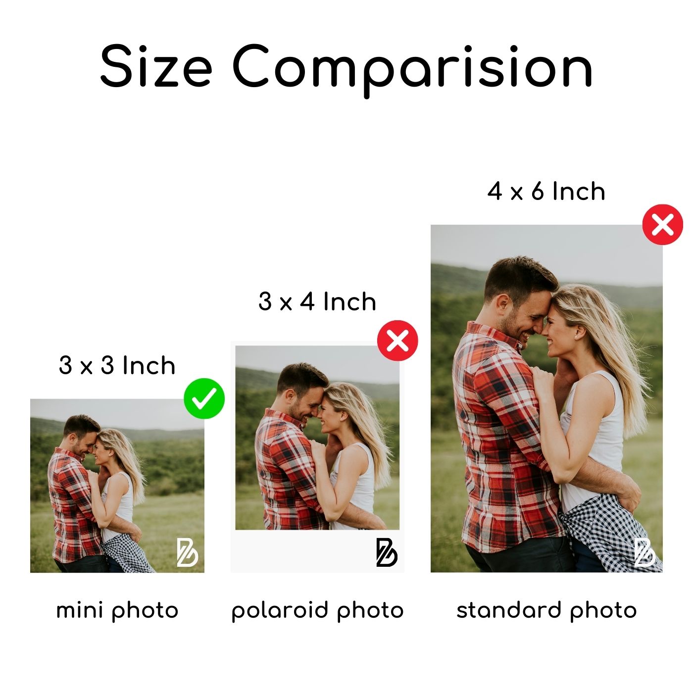 Brandian 24 Mini Photo Prints Tailor Your Space with Personalized Mini Photo Prints Unique Decor for Every Corner Size 3 x 3 Inch, Multicolor, (Pack of 24)