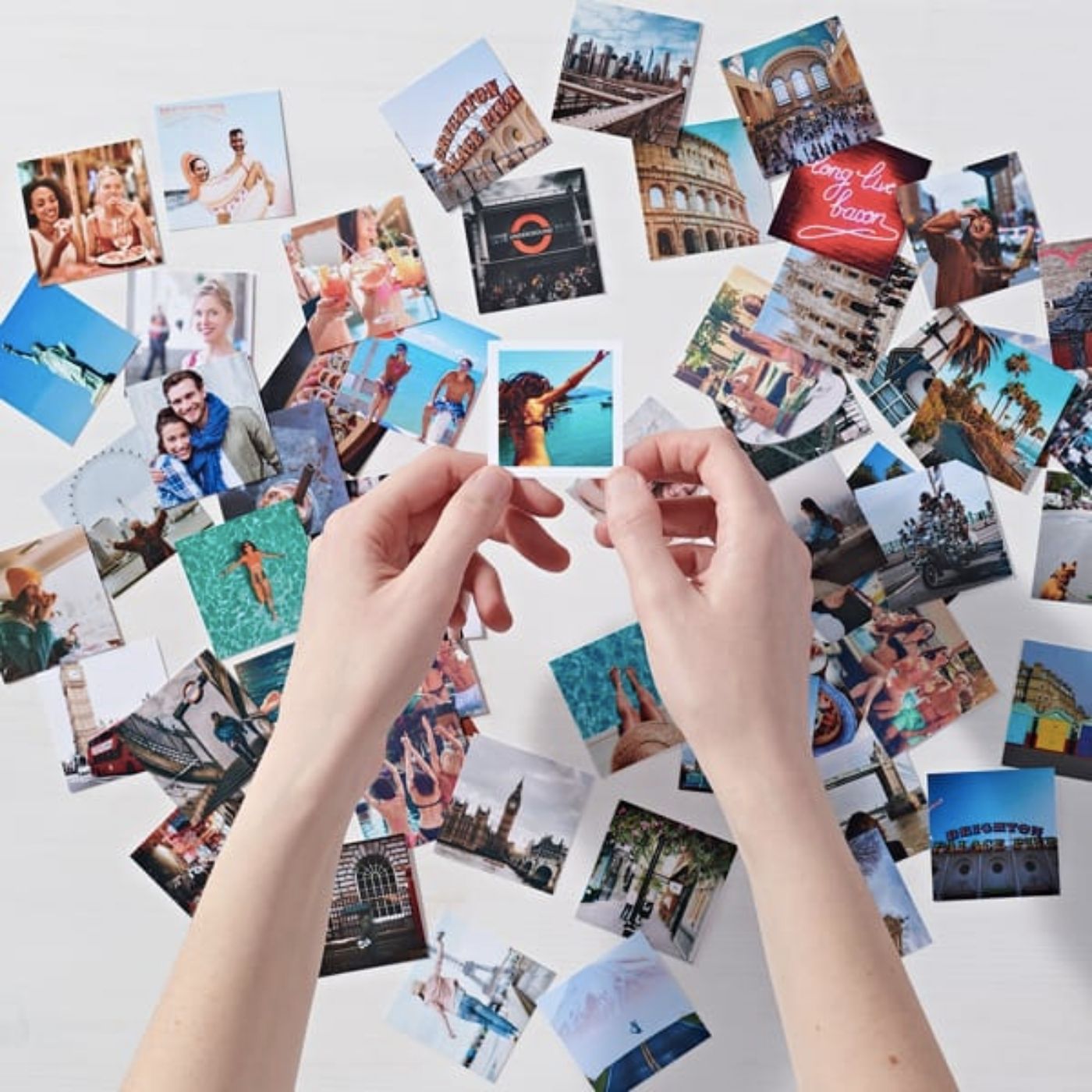 Brandian 24 Mini Photo Prints Tailor Your Space with Personalized Mini Photo Prints Unique Decor for Every Corner Size 3 x 3 Inch, Multicolor, (Pack of 24)