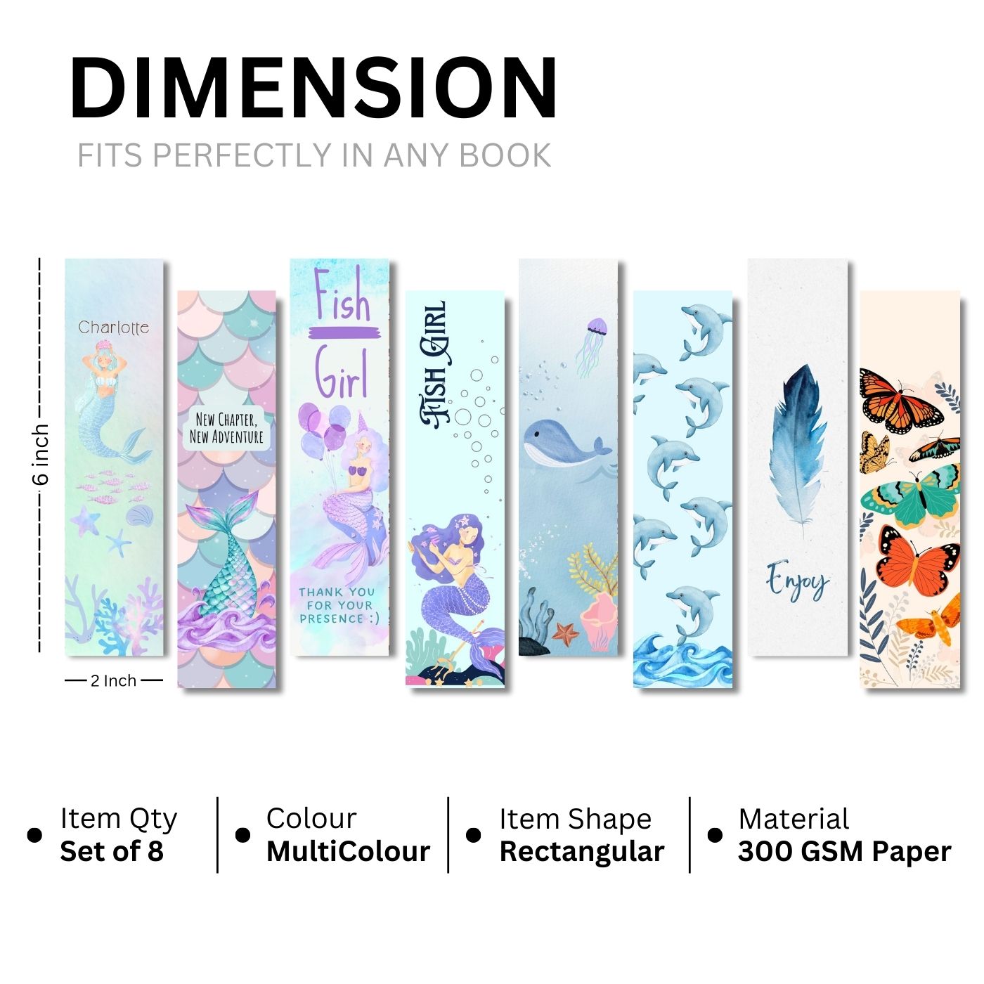 Brandian 16pcs Bookmarks Aesthetic - Bookmarks for Books - Paper Bookmarks for Books Aesthetic - Specially Designed for Books, Non - Magnetic Bookmarks for Books - Multicolored Bookmarks 005