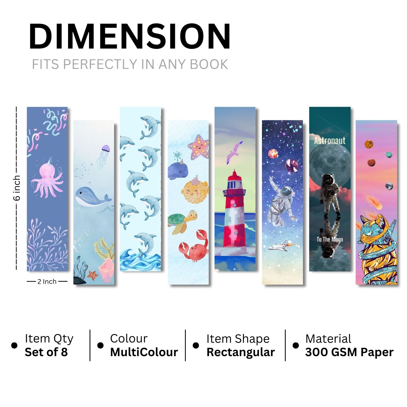 Brandian 16pcs Bookmarks Aesthetic - Bookmarks for Books - Paper Bookmarks for Books Aesthetic - Specially Designed for Books, Non - Magnetic Bookmarks for Books - Multicolored Bookmarks 007