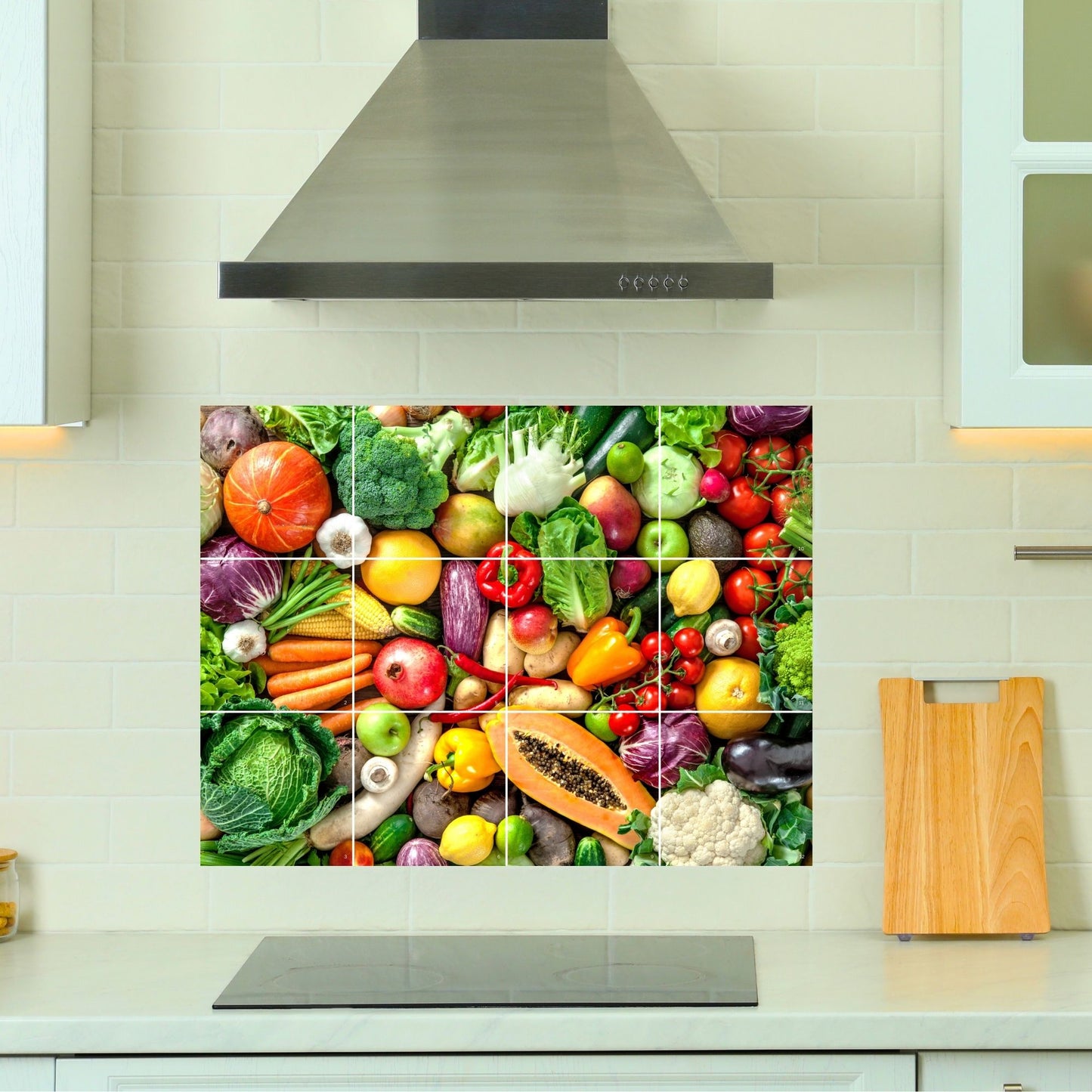 Brandian Wall Stickers for Kitchen - Tiles Stickers for Wall - Kitchen Tiles Stickers Oil Proof - Backsplash Tile Stickers for Kitchen Wallpaper Oil Proof Waterproof - Vegetables Themed