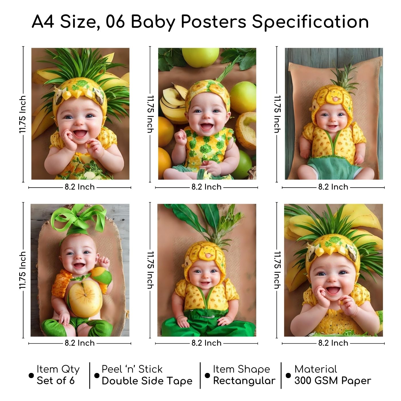 Brandian Baby Photos For Wall Nurture Your Nest with a Cute Baby Poster for Pregnant Women Joyful Anticipation A4 Size (29 cms X 21 cms) Set of 6