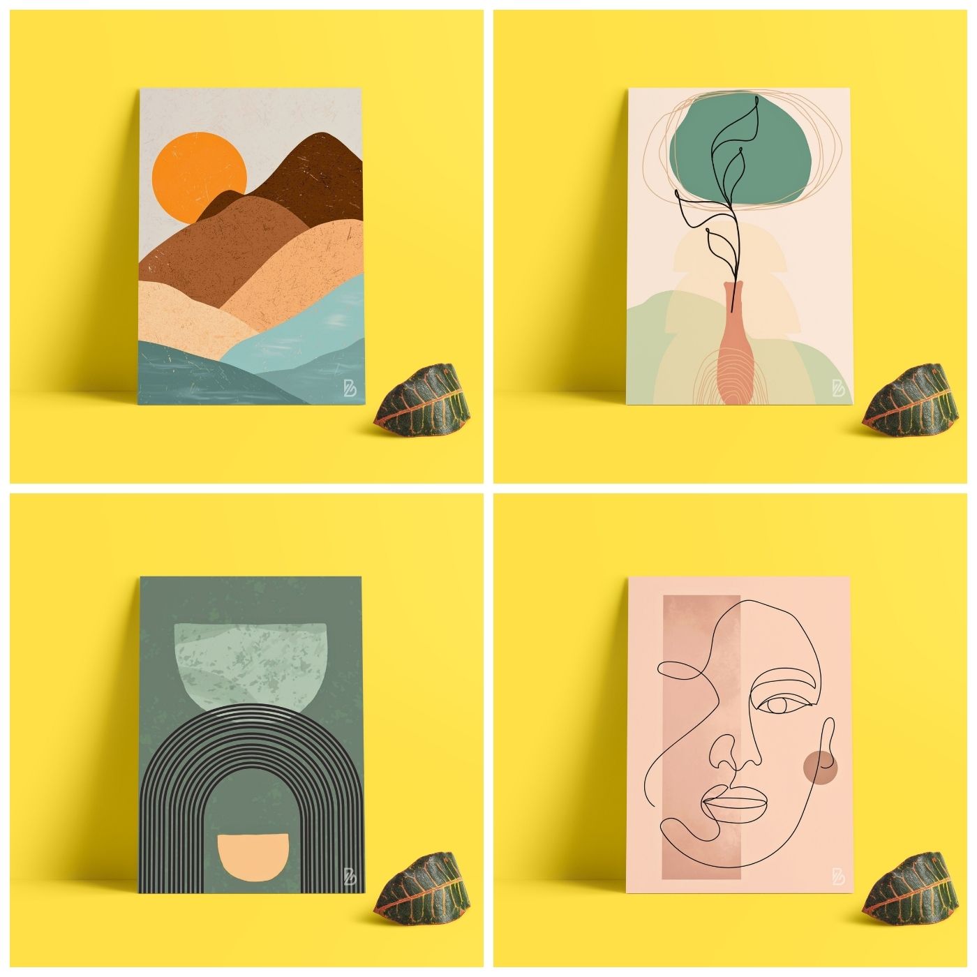 Brandian 12 Pcs Aesthetic Boho Posters For Room Decoration And Wall Art For Living Room Unframed Multicolour A4 Size Wall Posters Aesthetic (29 cms X 21 cms) - PT1