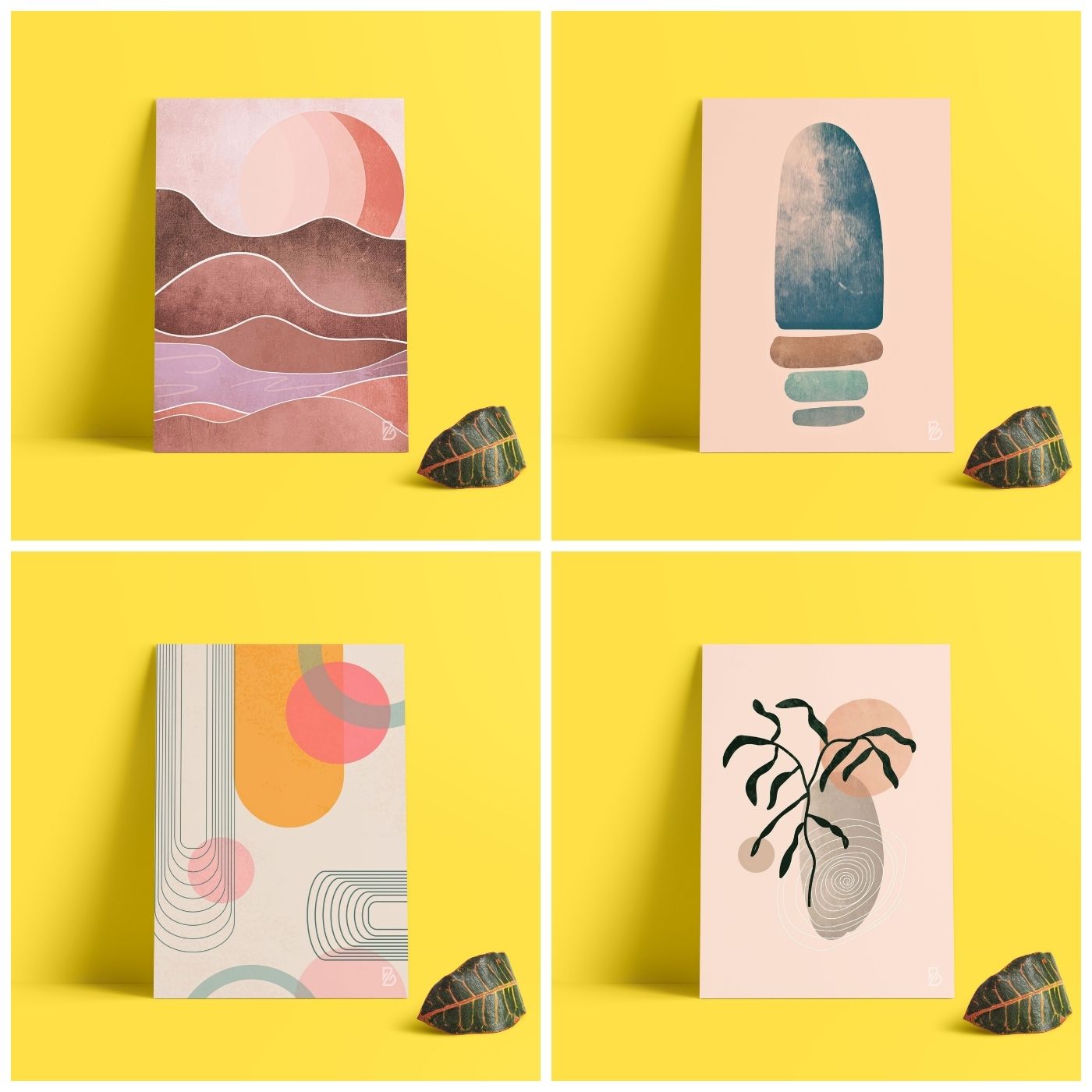 Brandian 12 Pcs Aesthetic Boho Posters For Room Decoration And Wall Art For Living Room Unframed Multicolour A4 Size Wall Posters Aesthetic (29 cms X 21 cms) - PT2