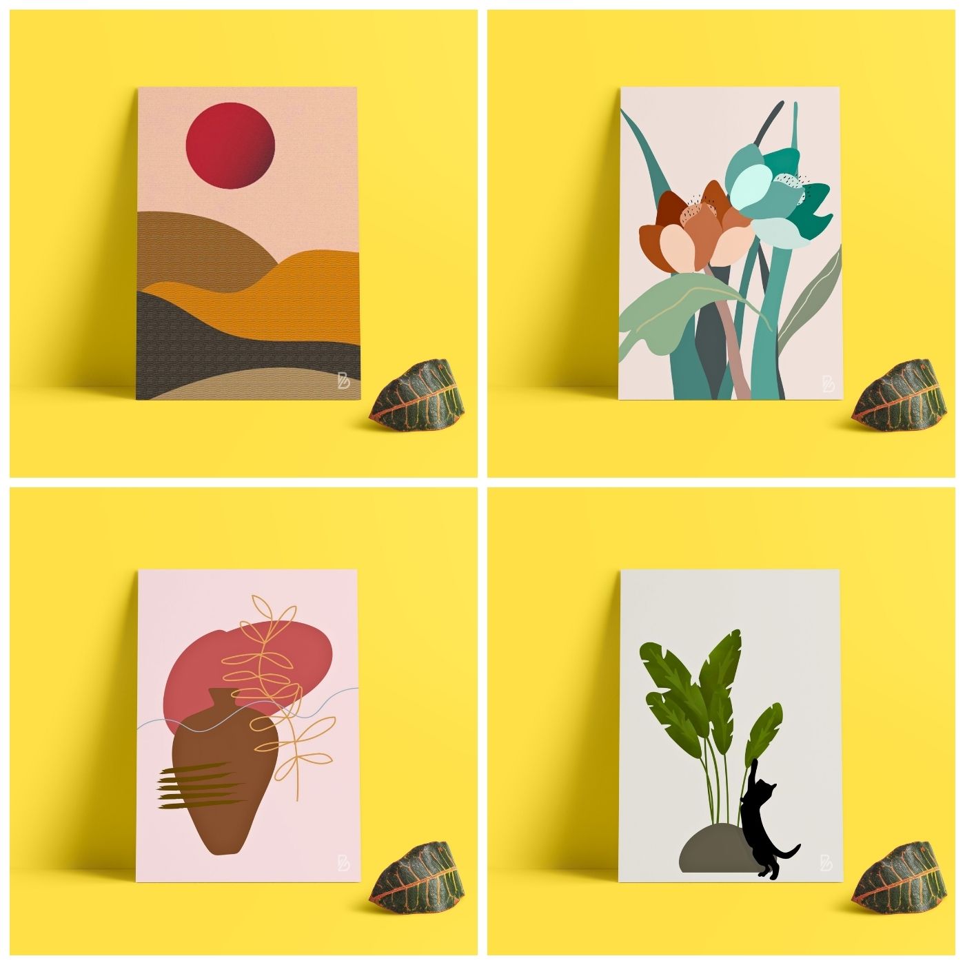 Brandian 12 Pcs Aesthetic Boho Posters For Room Decoration And Wall Art For Living Room Unframed Multicolour A4 Size Wall Posters Aesthetic (29 cms X 21 cms) - PT2