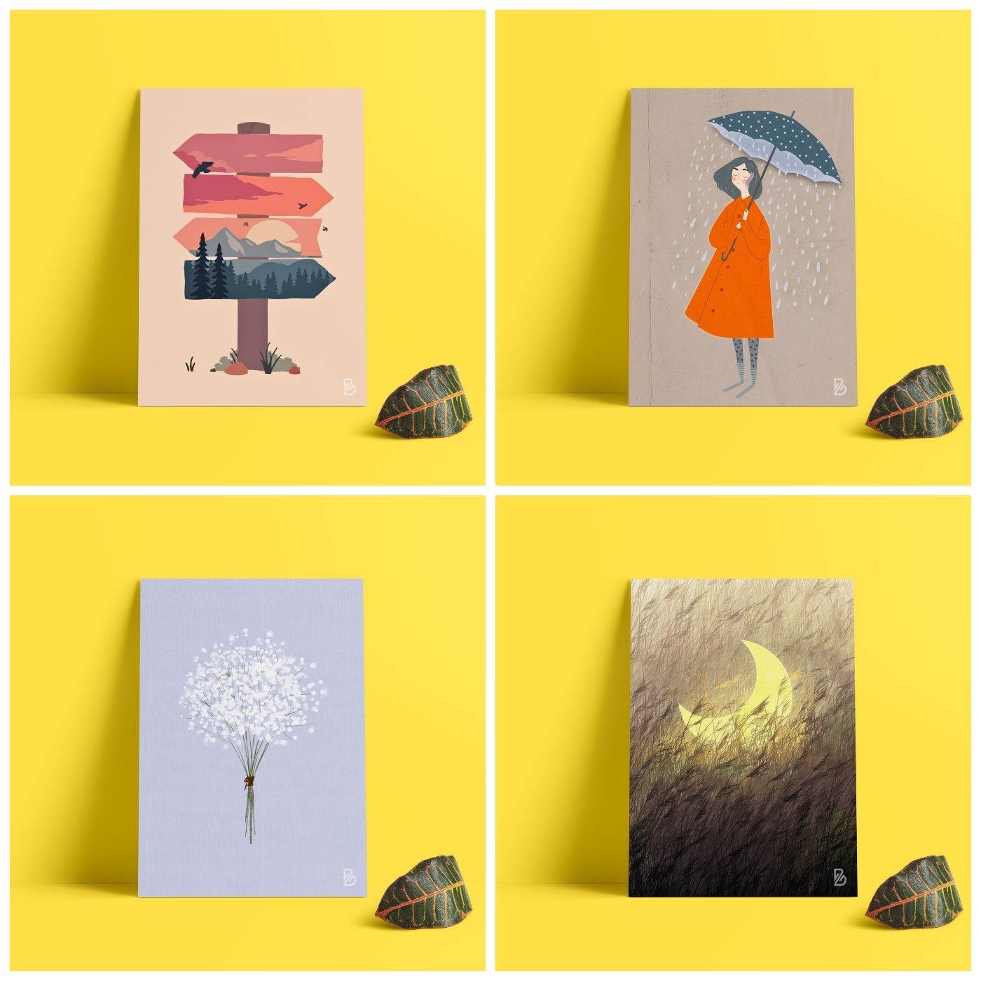 Brandian 12 Pcs Aesthetic Boho Posters For Room Decoration And Wall Art For Living Room Unframed Multicolour A4 Size Wall Posters Aesthetic (29 cms X 21 cms) - PT3