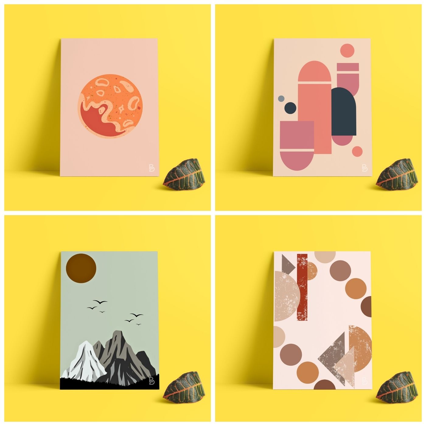 Brandian 12 Pcs Aesthetic Boho Posters For Room Decoration And Wall Art For Living Room Unframed Multicolour A4 Size Wall Posters Aesthetic (29 cms X 21 cms) - PT3