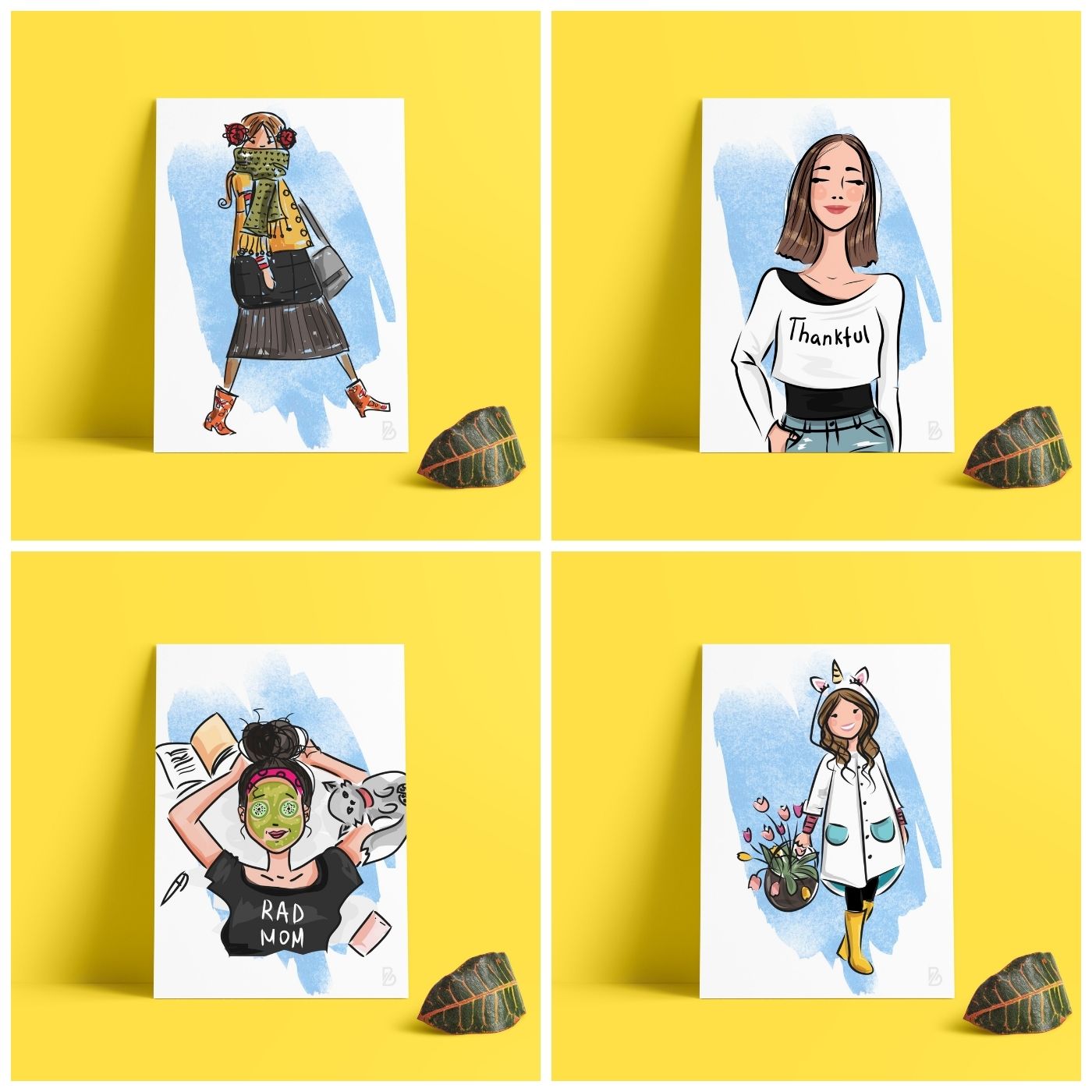 Brandian 12 Pcs Women Empowerment Posters For Room Decoration - Wall Posters Aesthetic For Living Room - Unframed Multicolour - A4 Size Wall Posters Aesthetic (29 cms X 21 cms)