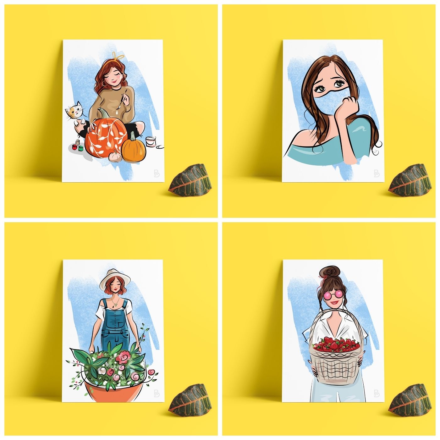 Brandian 12 Pcs Women Empowerment Posters For Room Decoration - Wall Posters Aesthetic For Living Room - Unframed Multicolour - A4 Size Wall Posters Aesthetic (29 cms X 21 cms)