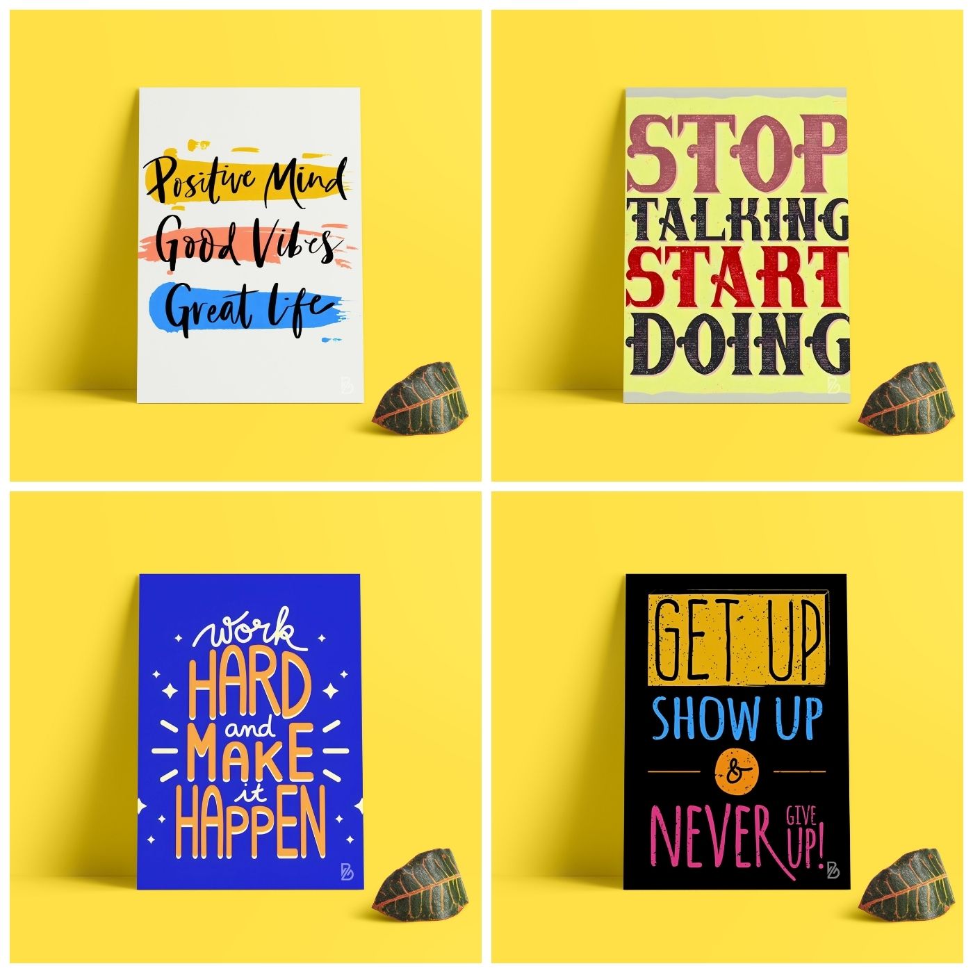 Brandian 12 Pcs Inspirational Motivational Wall Posters - Motivational Quotes - Unframed Multicolour - Motivational Poster - A4 Size Posters (29 cms x 21 cms)