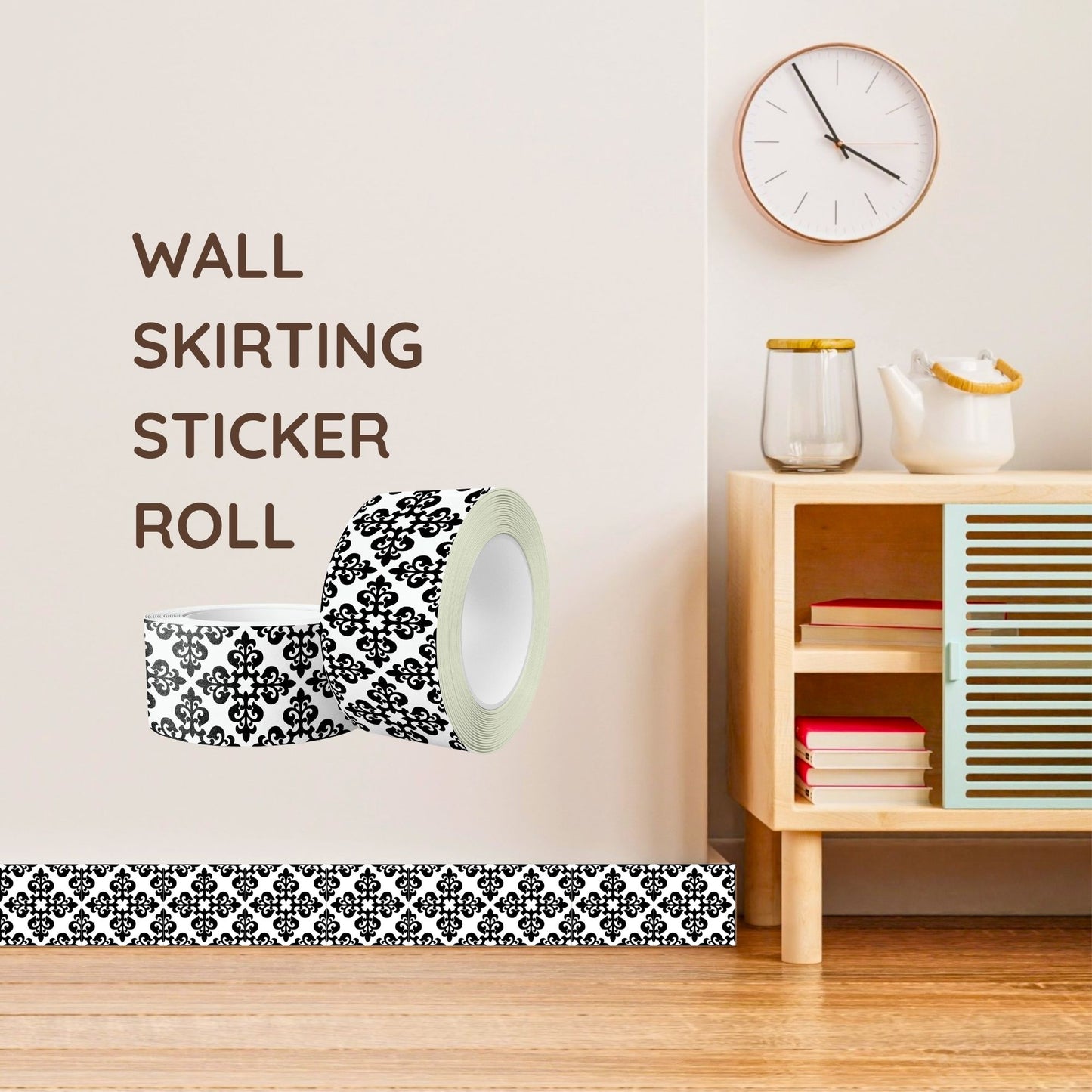 Brandian Wall Tiles Stickers Roll Waterproof Self Adhesive Border Wall Stickers for Living Room, Kitchen Backsplash Tiles Sticker, Peel N Stick Mosaic Tiles for Wall, Pattern