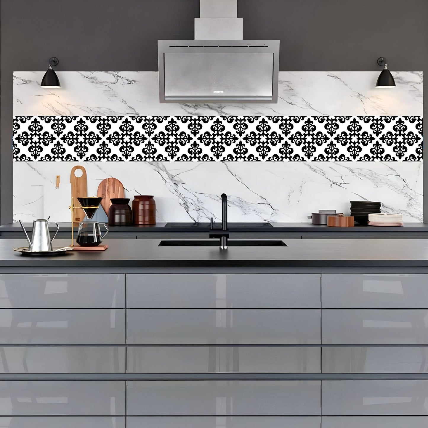 Brandian Wall Tiles Stickers Roll Waterproof Self Adhesive Border Wall Stickers for Living Room, Kitchen Backsplash Tiles Sticker, Peel N Stick Mosaic Tiles for Wall, Pattern
