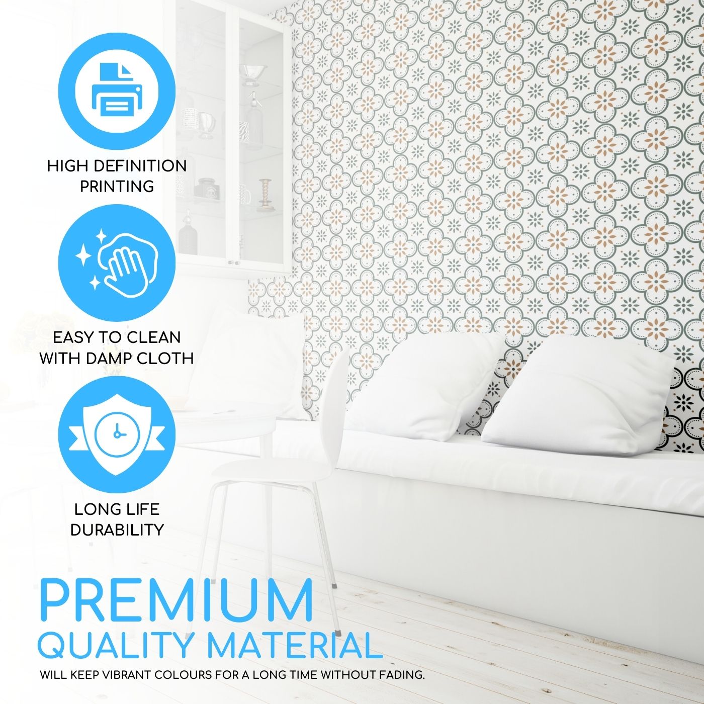 Brandian Sticker Tiles for Wall Revamp Your Floors with Durable Floor Stickers Waterproof Chic and Hassle Free PVC Waterproof Adhesive Tiles in Multicolor Size 6 x 6 Inch