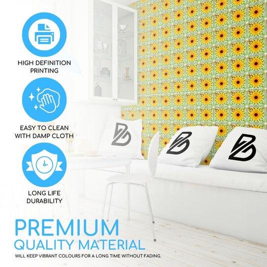 Brandian Sticker Tiles for Wall Spice Up Your Walls with Trendsetting Kitchen Wall Stickers Oil Proof Stylish Protection PVC Waterproof Adhesive Tiles in Multicolor Size 6 x 6 Inch