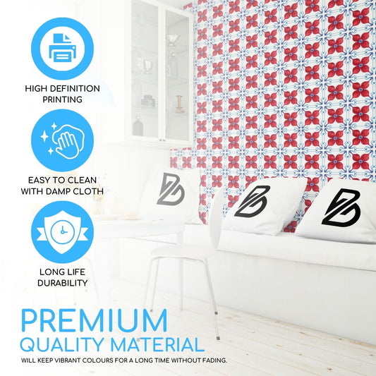 Brandian Sticker Tiles for Wall Easy Decor Upgrade Transform Your Space with Adhesive Sticker for Wall Instant Style PVC Waterproof Adhesive Tiles in Multicolor Size 6 x 6 Inch