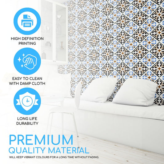 Brandian Sticker Tiles for Wall Transform Any Room with Stylish Adhesive Tiles for Wall Instant Home Upgrade PVC Waterproof Adhesive Tiles in Multicolor Size 6 x 6 Inch