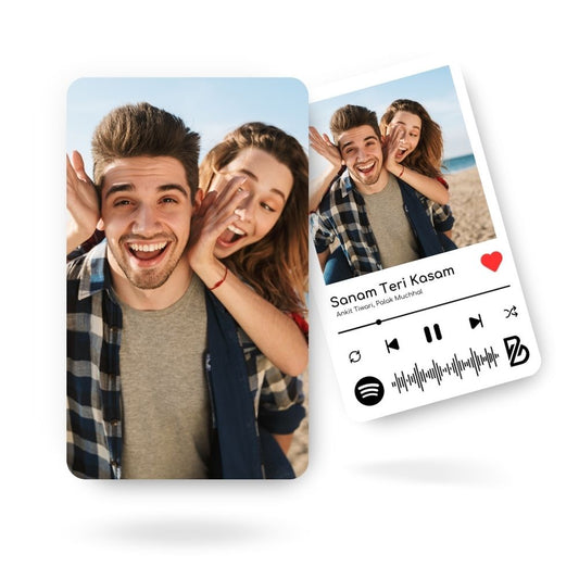Brandian One Wallet Card Customised Personalised Wallet for Women A Unique Gift for Every Occasion With Spotify Song Photo Card and Music Player Design In Backside, Special Thanksgiving Gift
