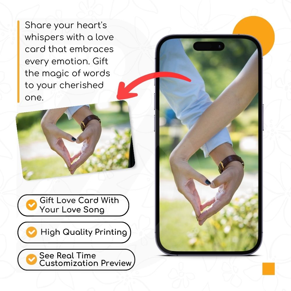 Brandian Wallet Card Customised Photo Wallet Card Customised Photo Wallet Card A Thoughtful Gesture for Him or Her With Spotify Song Photo Card and Music Player Design In Backside