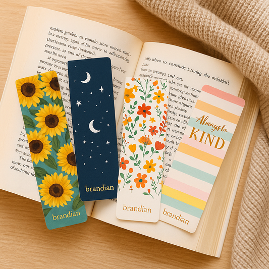 Brandian 16pcs Aesthetic Bookmarks - Specially Designed Non-Magnetic Paper Bookmarks for Books - Multicolored 007
