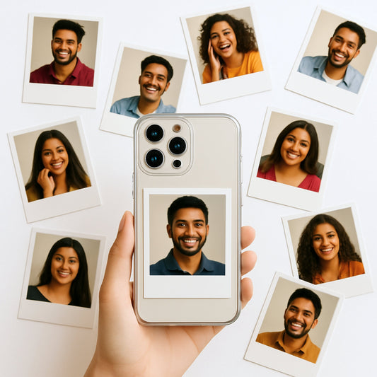 Brandian Custom Mini Photos for Mobile Case, High-Quality Personalized Prints for Phone Covers, Size 3 X 2 Inches, White