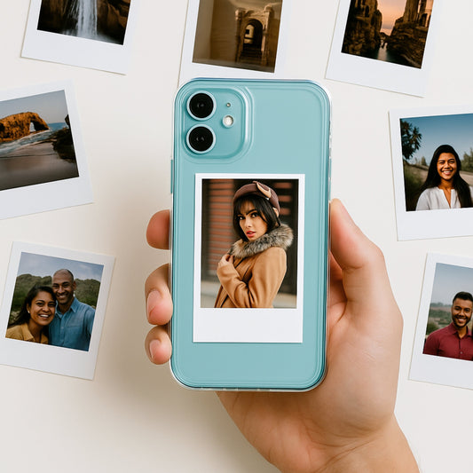 Brandian Customisable Phone Case Photo Set, Small Personalised Prints for Mobile Covers Glossy Photos, Size 3 X 2 Inches, White