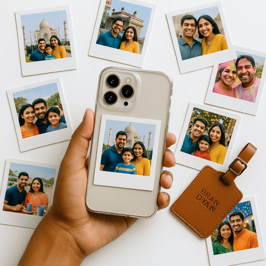 Brandian Customized Phone Cover Photo Prints, Mini Glossy Photos for Personalised Mobile Cases, Size 3 X 2 Inches, White