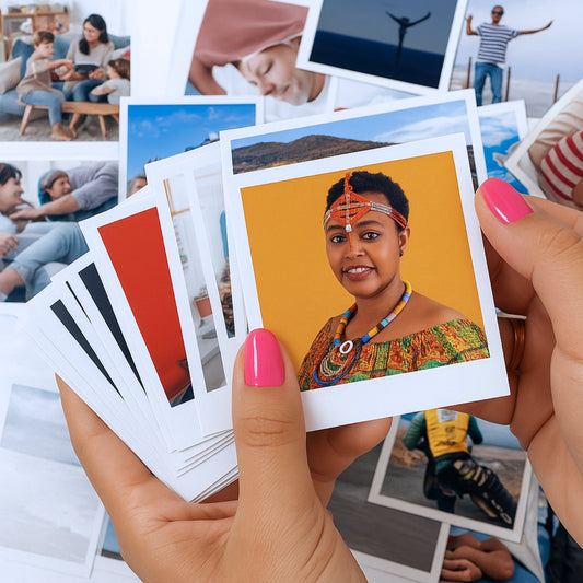 Brandian Customised Mini Photo Print Vintage Charm Transform Your Space with Photos Print Decor Customized Mini Photos Print Size 4 X 3 Inches, White