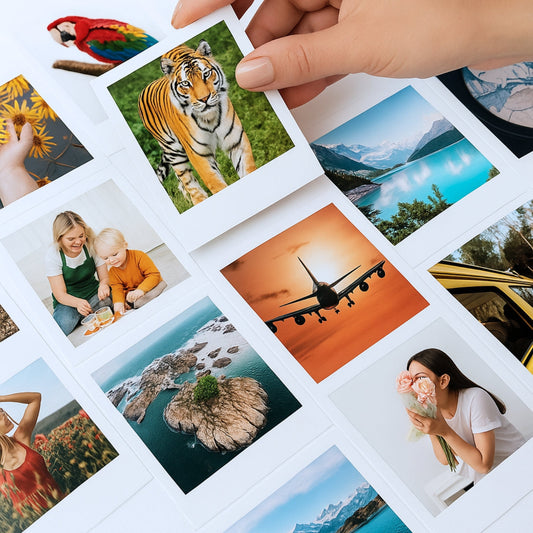 Brandian Customised Mini Photo Print Birthday Bliss Thoughtful Photo Frames for Birthday Gift Ideas Customized Mini Photos Print Size 4 X 3 Inches, White