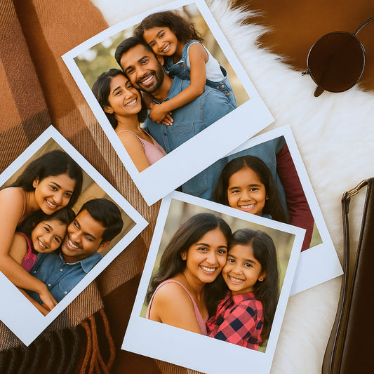 Brandian Customised Mini Photo Print Personalized Gifts with Your Photos Add Emojis & Text Gift Multicolour Size 4 X 3 Inches, White