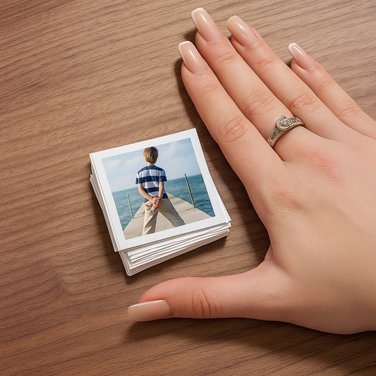 Brandian Square Photo Prints Transform Moments with Customised Mini Photo Prints Tailor Your Memories with Elegance, Size 3 x 3 Inch, White