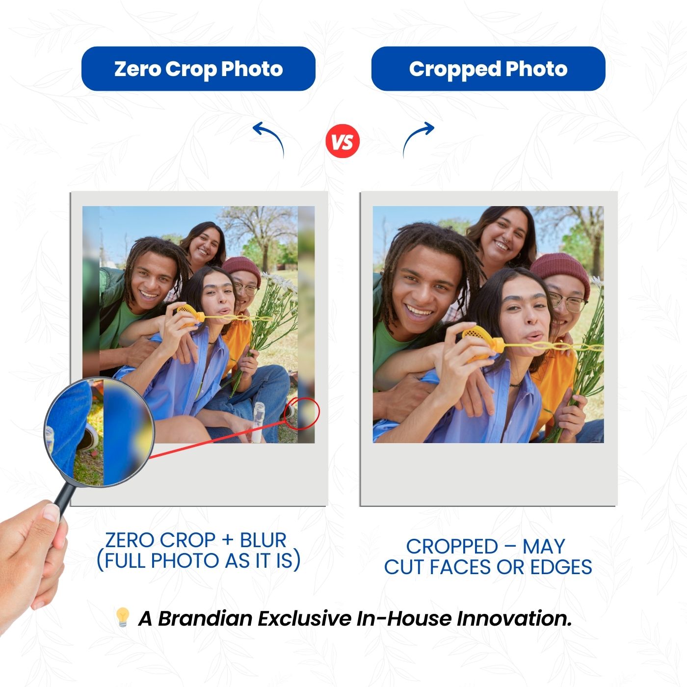 Brandian Customised Mini Photo Print Personalized Gifts with Your Photos Add Emojis & Text Gift Multicolour Size 4 X 3 Inches, White