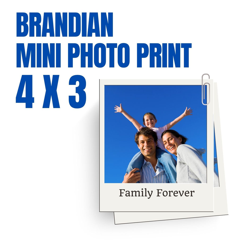Brandian Customised Mini Photo Print, Size 4 X 3 Inches, White