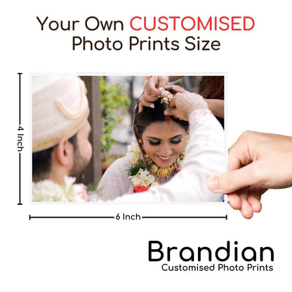 Brandian Customised Mini Photo Print, Size 4 X 6 Inches, White