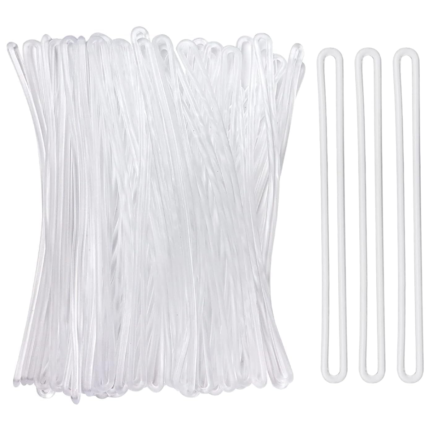 Brandian Silicone Luggage Loops Durable and Non Tearable Straps for Travel Tag Holders Suitcase Labels and Keychain Attachments Stretchable and Long Lasting, Size 6 Inches Clear