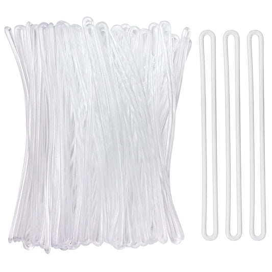 Brandian Silicone Luggage Loops Durable and Non Tearable Straps for Travel Tag Holders Suitcase Labels and Keychain Attachments Stretchable and Long Lasting, Size 6 Inches Clear