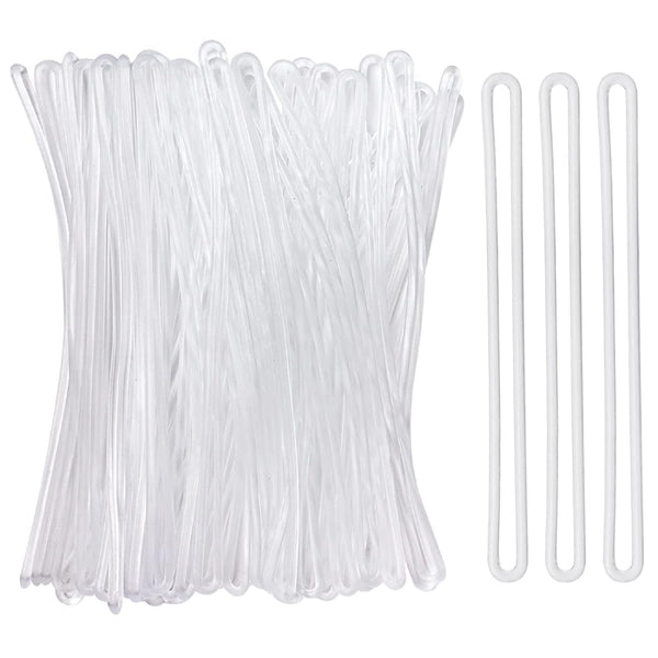 Brandian Silicone Luggage Loops Durable and Non Tearable Straps for Travel Tag Holders Suitcase Labels and Keychain Attachments Stretchable and Long Lasting, Size 6 Inches Clear