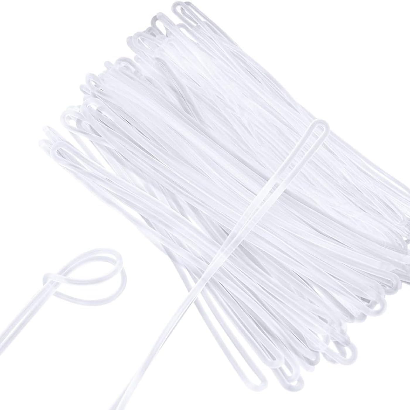 Brandian Silicone Luggage Loops Durable and Non Tearable Straps for Travel Tag Holders Suitcase Labels and Keychain Attachments Stretchable and Long Lasting, Size 6 Inches Clear