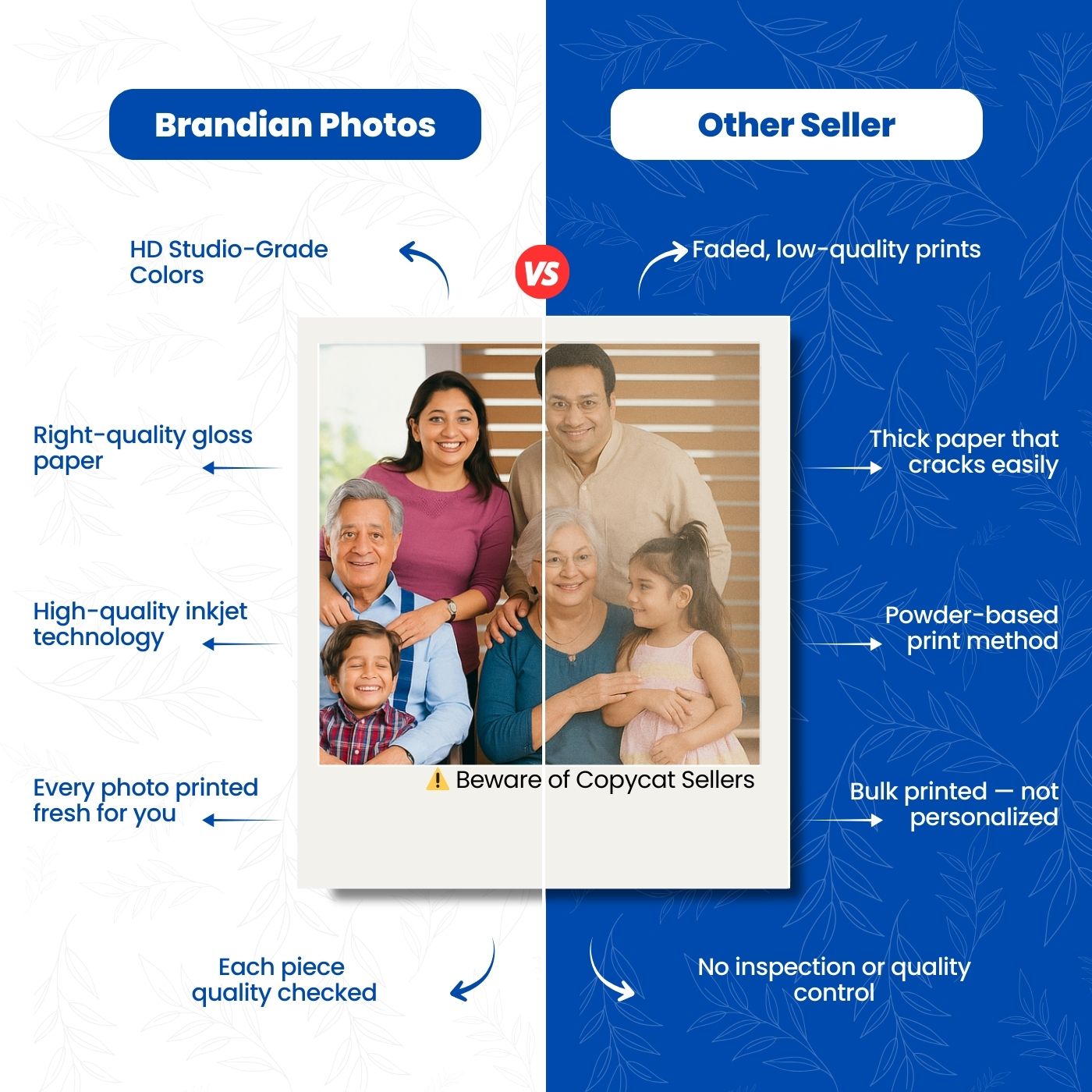 Brandian Customised Mini Photo Print, Size 4 X 3 Inches, White