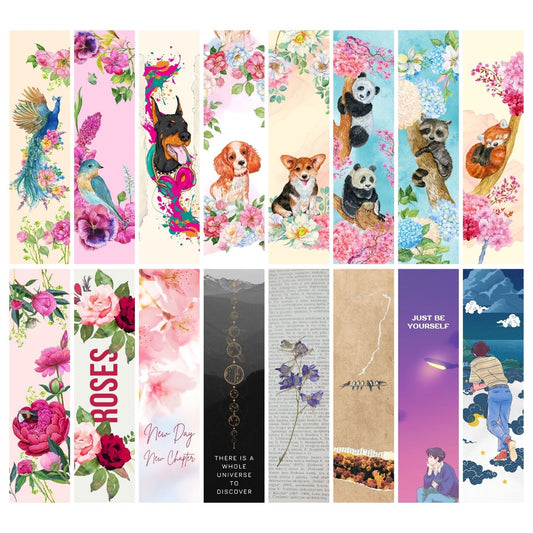 Brandian 16pcs Bookmarks Aesthetic - Bookmarks for Books - Paper Bookmarks for Books Aesthetic - Specially Designed for Books, Non - Magnetic Bookmarks for Books - Multicolored Bookmarks 008