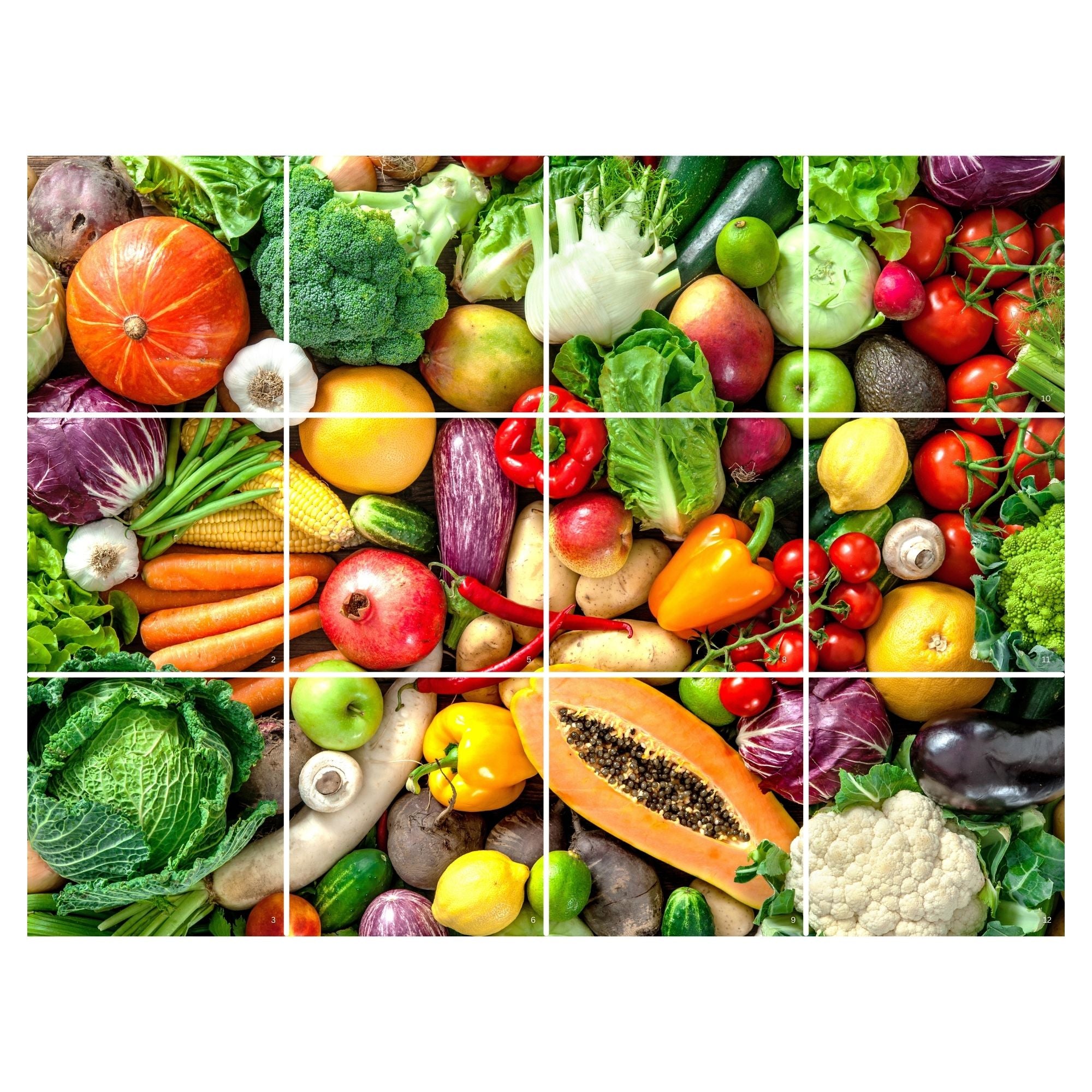 Brandian Wall Stickers for Kitchen - Tiles Stickers for Wall - Kitchen Tiles Stickers Oil Proof - Backsplash Tile Stickers for Kitchen Wallpaper Oil Proof Waterproof - Vegetables Themed