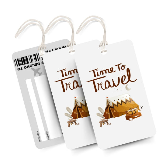 Brandian Luggage Tags and Bag Tag Time to Travel Travel with Confidence Our Travel Tags for Luggage are Both Practical and Fashionable with Silicone Band, Multicolour