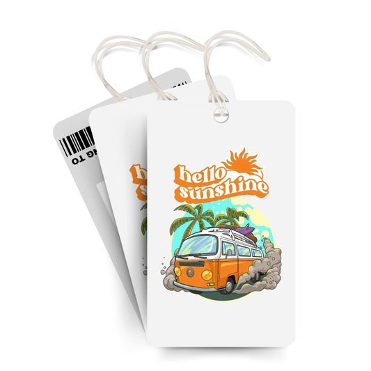 Brandian Luggage Tags and Bag Tag Hello Sunshine Stylishly Secure Your Luggage with Our Must Have Travelling Accessories Including Eye Catching Baggage Tags with Silicone Band, Multicolour