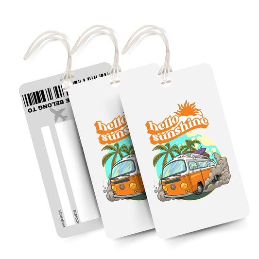 Brandian Luggage Tags and Bag Tag Hello Sunshine Stylishly Secure Your Luggage with Our Must Have Travelling Accessories Including Eye Catching Baggage Tags with Silicone Band, Multicolour