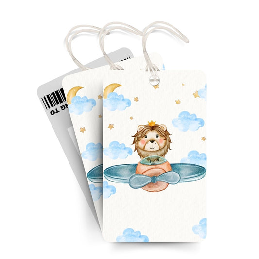 Brandian Luggage Tags and Bag Tag Lion On Plane Keep Your Luggage Easily Identifiable with Our Striking Luggage Tags for Suitcases Flight with Silicone Band, Multicolour
