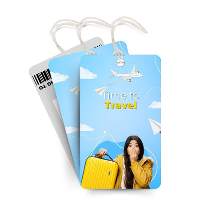 Brandian Luggage Tags and Bag Tag Time to Travel, Girl Unleash Your Adventure in Style Explore Our Range of Travelling Accessories and Dazzling Baggage Tags with Silicone Band, Multicolour