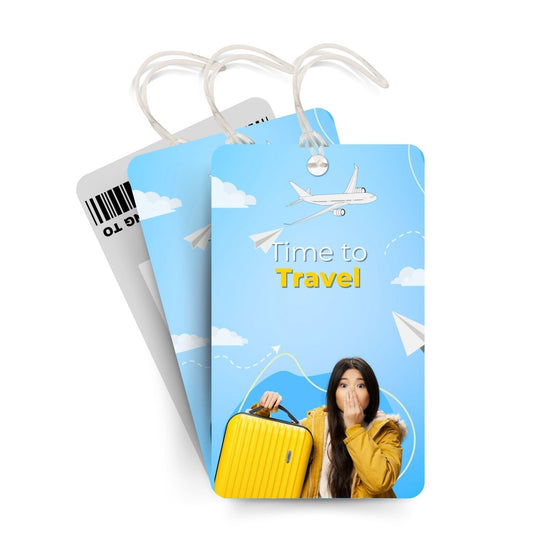 Brandian Luggage Tags and Bag Tag Time to Travel, Girl Unleash Your Adventure in Style Explore Our Range of Travelling Accessories and Dazzling Baggage Tags with Silicone Band, Multicolour