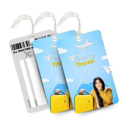 Brandian Luggage Tags and Bag Tag Time to Travel, Girl Unleash Your Adventure in Style Explore Our Range of Travelling Accessories and Dazzling Baggage Tags with Silicone Band, Multicolour