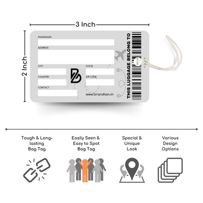 Brandian Luggage Tags and Bag Tag Time to Travel, Girl Unleash Your Adventure in Style Explore Our Range of Travelling Accessories and Dazzling Baggage Tags with Silicone Band, Multicolour