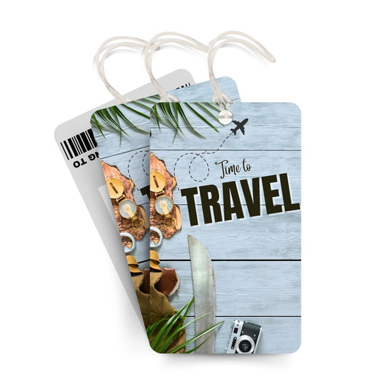 Brandian Luggage Tags and Bag Tag Time to Travel Elevate Your Travel Game with Our Exclusive Bag Tags Essential International Travel Essentials with Silicone Band, Multicolour